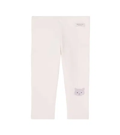 Donsje Baby Soenie Embroidered Cotton-blend Leggings In Neutral