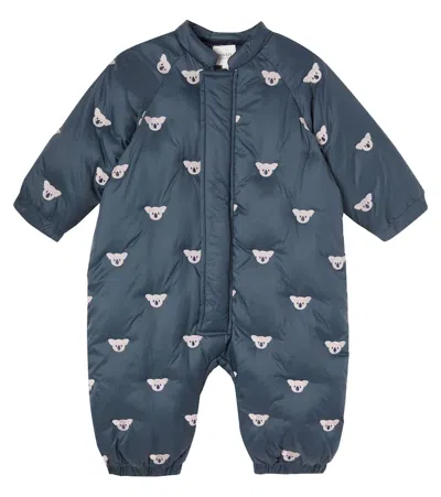 Donsje Baby Tuur Embroidered Snowsuit In Blue