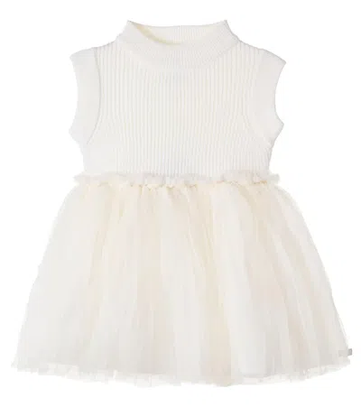 Donsje Baby Xewa Paneled Tulle Dress In White