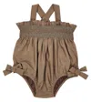 Donsje Xori Shirred Swimsuit In Taupe