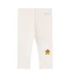 Donsje Baby Yosi Embroidered Cotton-blend Leggings In Neutral