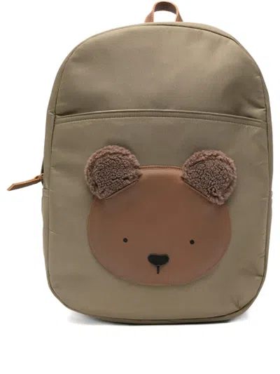 Donsje Kids' Bear-face Backpack In Green