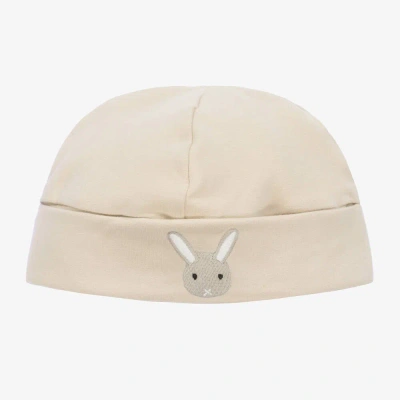 Donsje Beige Organic Cotton Bunny Baby Hat