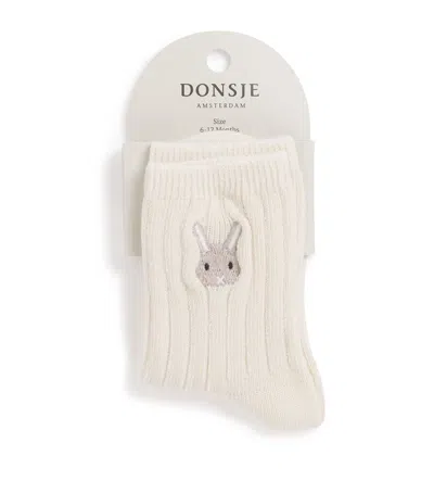 Donsje Kids' Bell Bunny Socks In Neutral