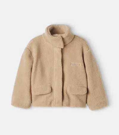 Donsje Kids' Benoa泰迪绒夹克 In Soft Taupe