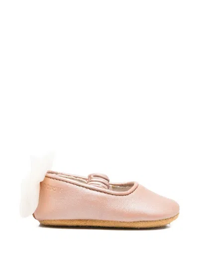 Donsje Babies' Bow Leather Ballerinas In Pink