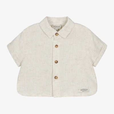 Donsje Babies' Boys Ivory Viscose & Linen Shirt