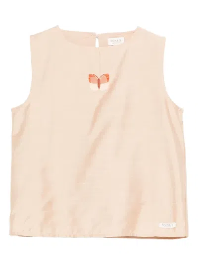 Donsje Kids' Butterfly-embellished Top In Pink