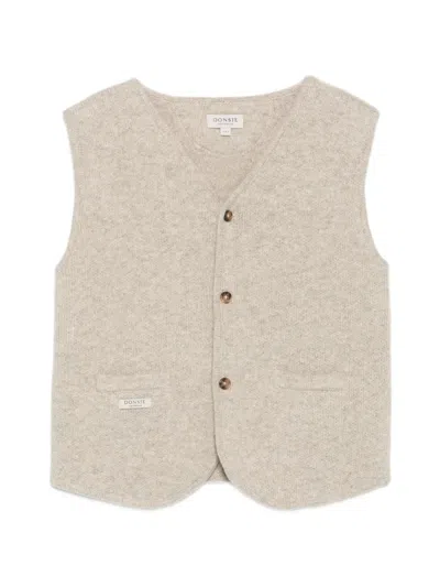 Donsje Button-fastening Knitted Waistcoat In Nude