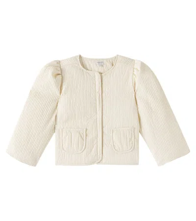 Donsje Kids' Cleasje Logo Embroidered Quilted Jacket In Macaroon