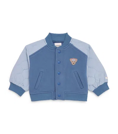Donsje Kids'  Cotton-blend Noal Bomber Jacket In Blue