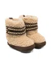 Donsje Cross-stitch Sheepskin Boots In Neutral