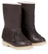 Donsje Daffy Fringed Leather Boots In Multi