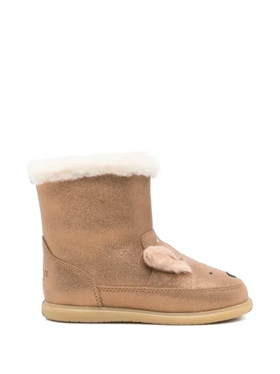 Donsje Kids' Deloniek Animal-motif Faux-fur Boots In Brown