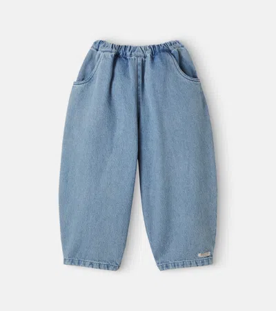 Donsje Kids' Dinotje阔腿牛仔裤 In Sky Blue