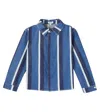 Donsje Ditmer Striped Denim Overshirt In Blue