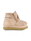 Donsje Beige Kids' Roumi Leather And Faux-fur Ankle Boots Eur 20 / 4 Uk In Neutrals