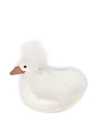Donsje Kids' Duck-shaped Hair Clip In White