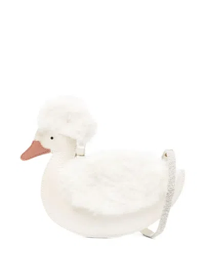 Donsje Kids' Duck-shaped Shoulder Bag In White