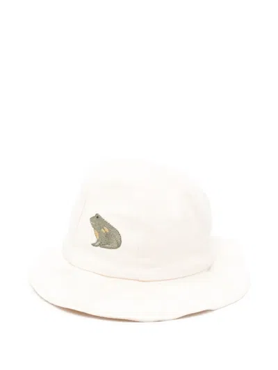 Donsje Kids' Embroidered Bucket Hat In Neutral