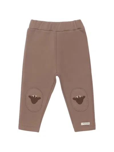 Donsje Babies' Embroidered Detail Trousers In Brown