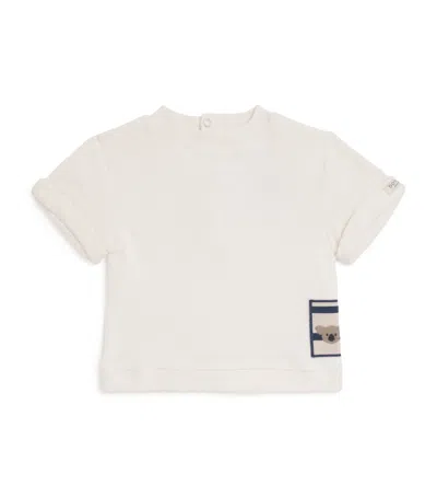 Donsje Kids' Embroidered Thommy Bear T-shirt In Neutral