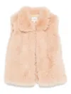 Donsje Faux-fur Collar Vest In Pink