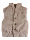 Donsje Faux-fur Sleeveless Jacket In Neutrals