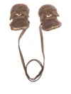 Donsje Faux-shearling Mittens In Brown
