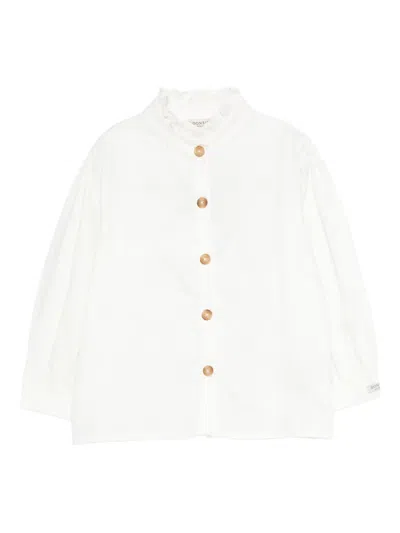 Donsje Kids' Fini Frill-neck Blouse In Yellow