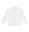 Donsje Fini Ruffled Cotton Blouse In White