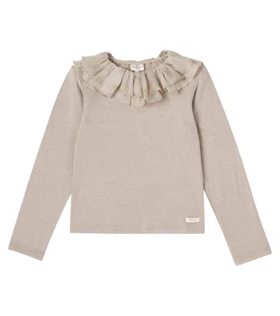 Donsje Kids' Florentien Ruffled Sweater In Neutral