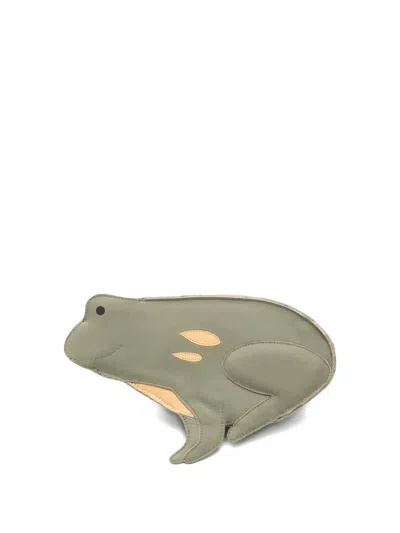 Donsje Kids' Frog Appliqué Backpack In Green