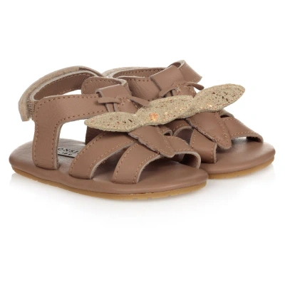 Donsje Girls Beige Leather Baby Sandals