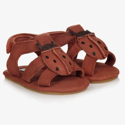 Donsje Girls Brown Leather Baby Sandals