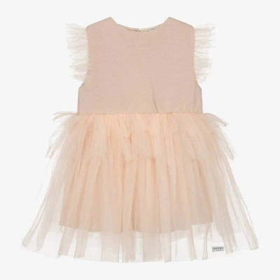 Donsje Kids' Girls Dusky Pink Cotton & Tulle Dress