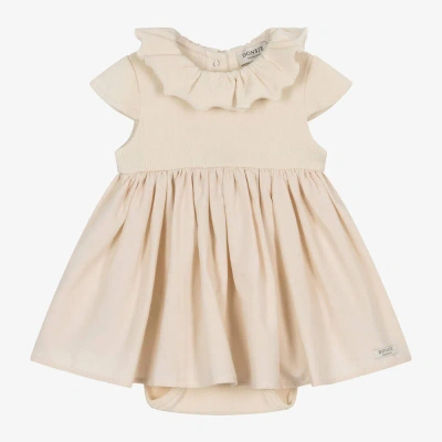 Donsje Babies' Girls Ivory Organic Cotton Dress