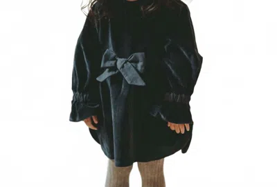 Donsje Kids' Girls' Velvet Dress In Navy In Black