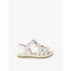 Donsje Iles Floral Leather Sandals In White