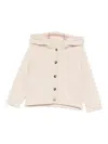 Donsje Hooded Button Cardigan In Neutral
