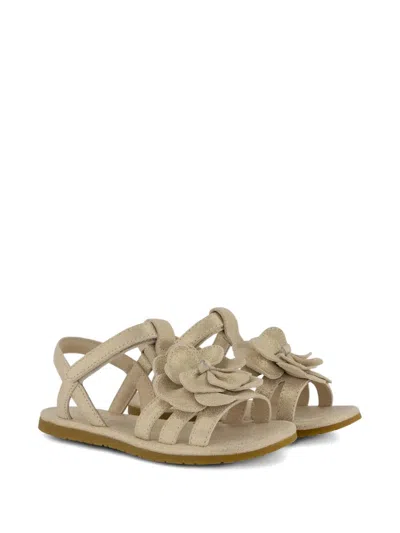 Donsje Kids' Iles Fields Flower Strap Sandals In Neutral