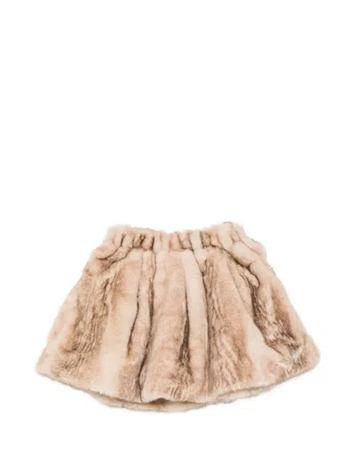Donsje Kids' Isabelle Faux-fur Elasticated Skirt In Neutrals