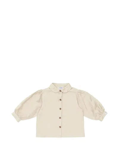 Donsje Ister Peter Pan Collar Puffed Sleeve Blouse In Neutral
