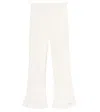Donsje Jentje Ruffled Cotton-blend Wide-leg Pants In White