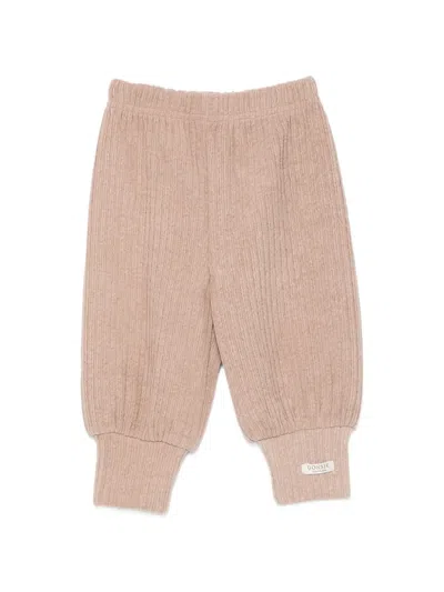 Donsje Babies' Jipie Ribbed-knit Cuffed Trousers In Neutrals
