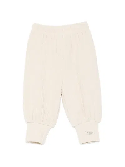 Donsje Babies' Jipie Ribbed-knit Trousers In Neutrals