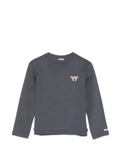 Donsje Kids' Jorjin Koala-patch Sweater In Blau