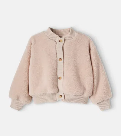 Donsje Kids' Karai泰迪绒开衫 In Misty Rose