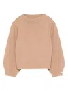 Donsje Kasine Cable-knit Balloon-sleeve Sweater In Nude