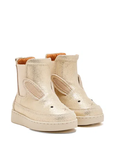 Donsje Kids' Kheera Bunny-detail Boots In Neutral